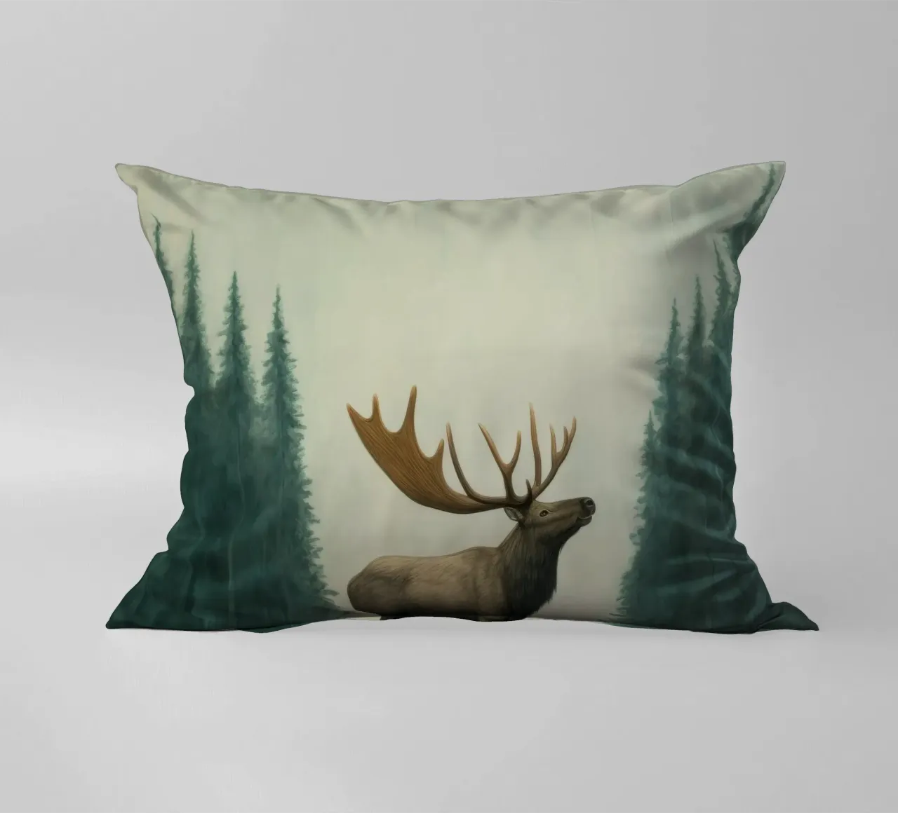 Minimal Elk 1 decorative cushion by Minimal Animal Art
