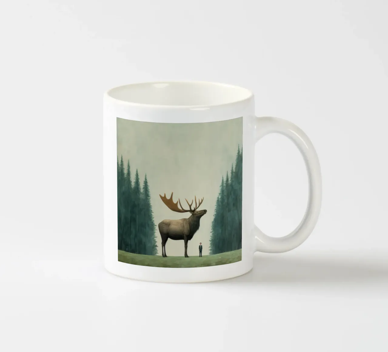Alce Minimo 1 tazza in ceramica da Minimal Animal Art