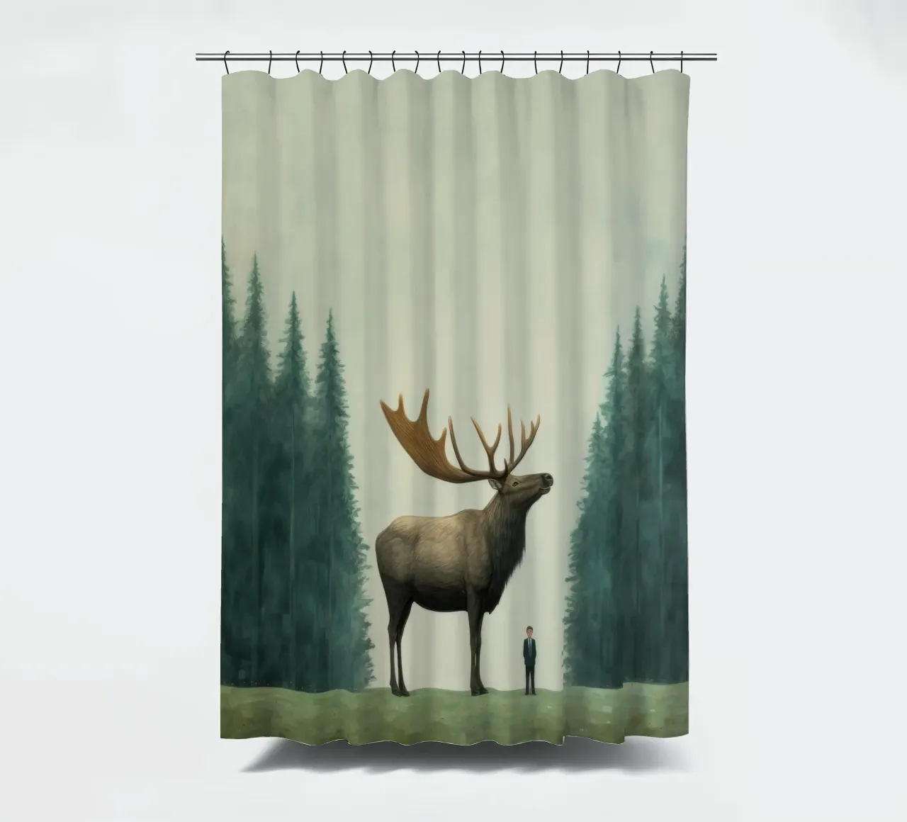 Alce Minimo 1 tenda da doccia da Minimal Animal Art