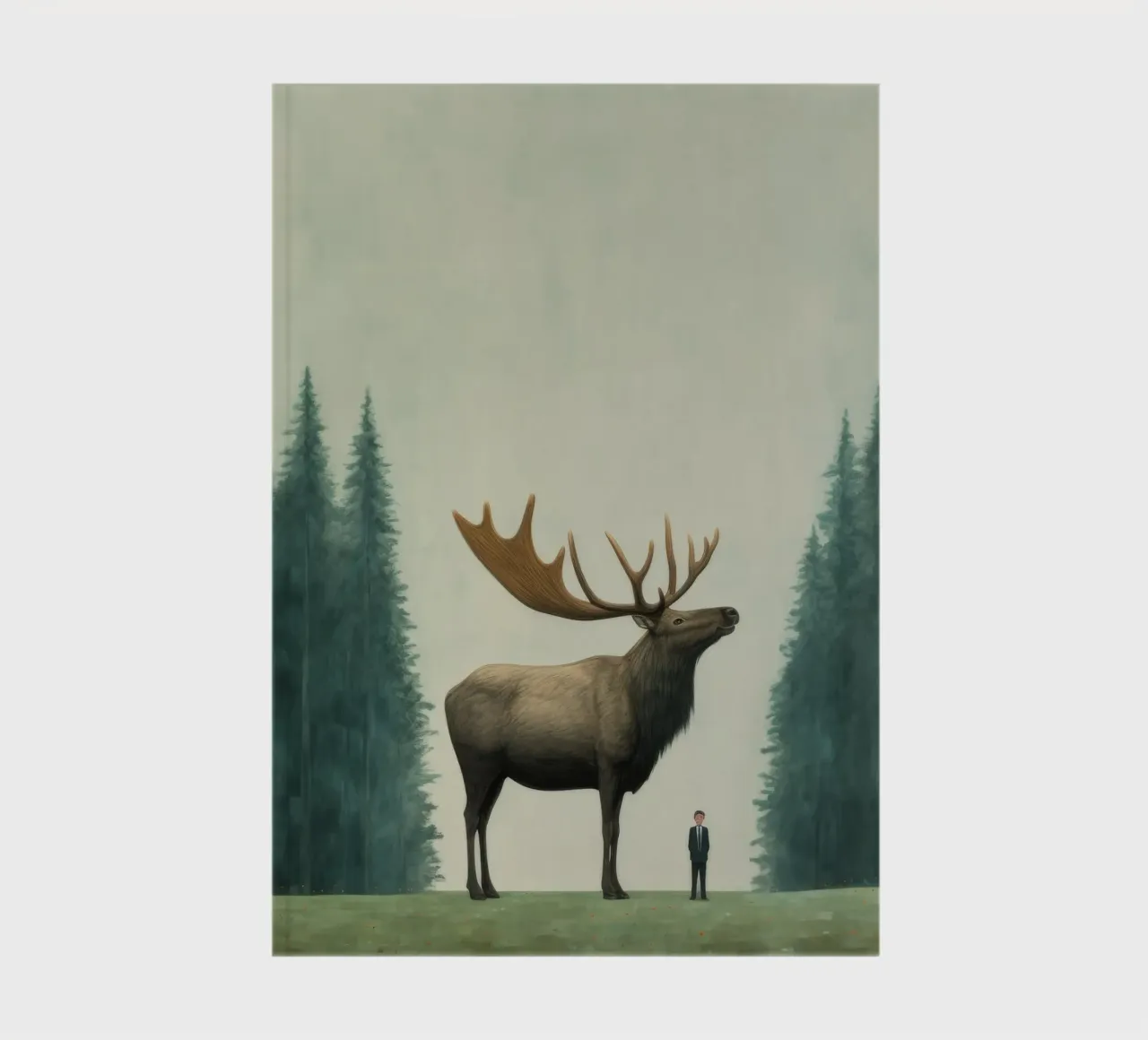 Minimal Elk 1 notebook by Minimal Animal Art