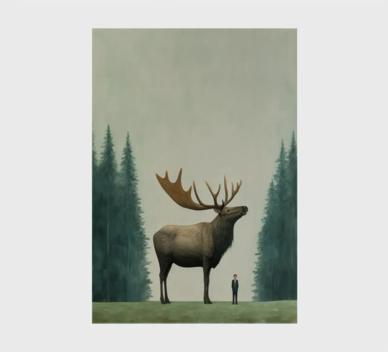 Minimal Elk 1 notebook by Minimal Animal Art