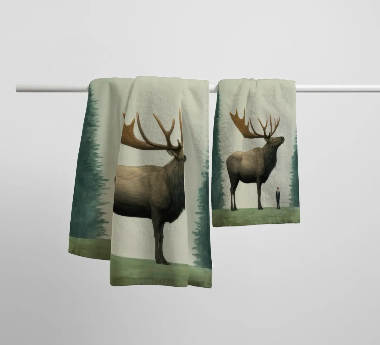 Alce mínimo 1 toalla de baño de Minimal Animal Art