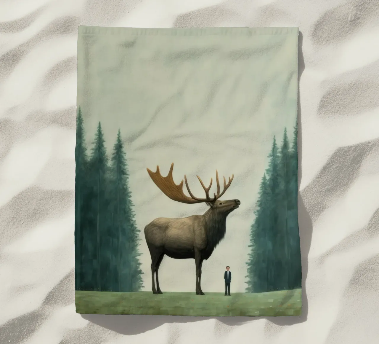 Alce Minimo 1 telo mare da Minimal Animal Art