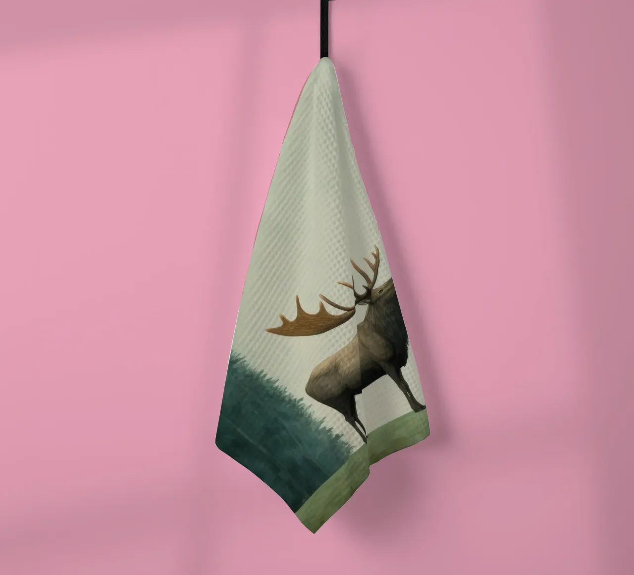 Alce Minimo 1 canovaccio da cucina da Minimal Animal Art
