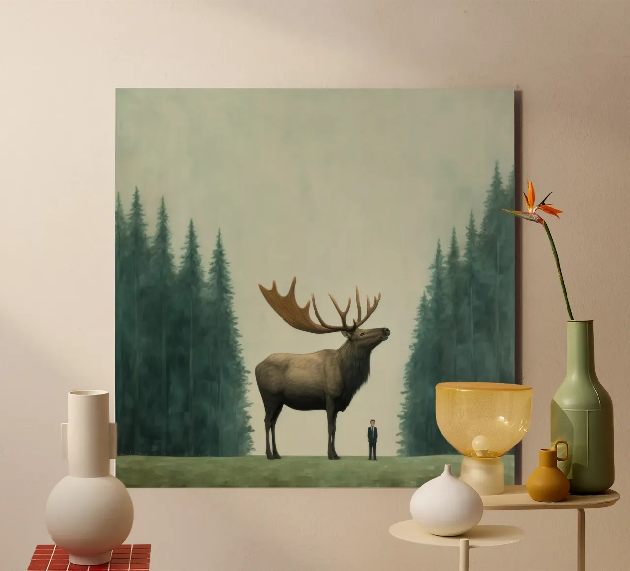 Alce Minimo 1 alluminio dibond da Minimal Animal Art
