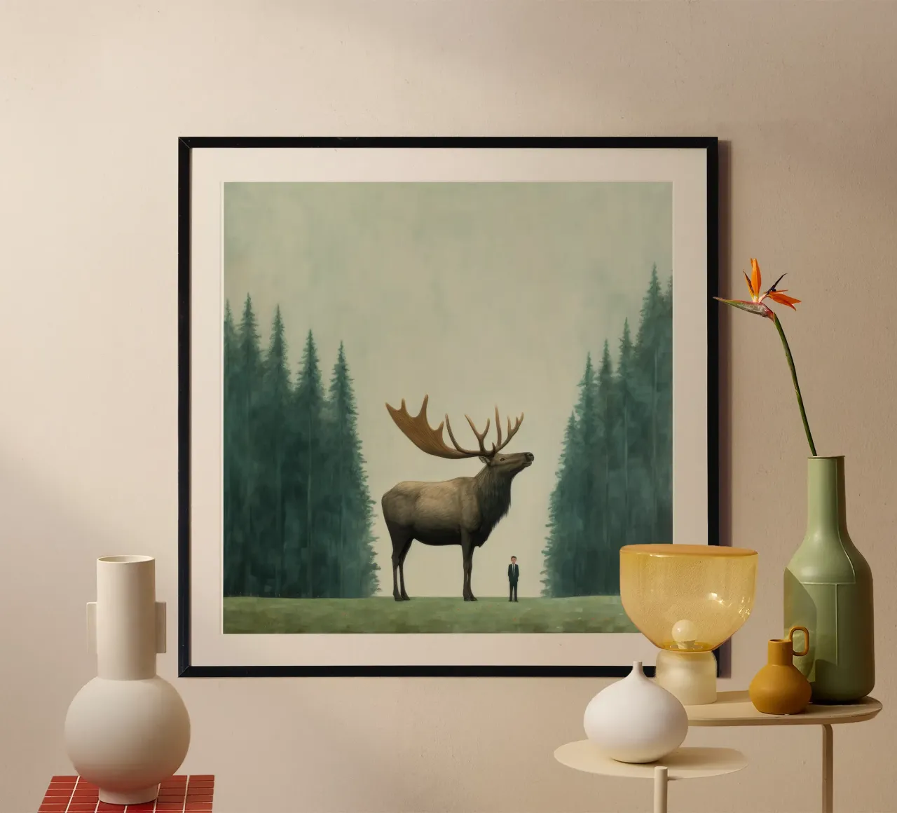 Alce mínimo 1 hahnemühle de Minimal Animal Art