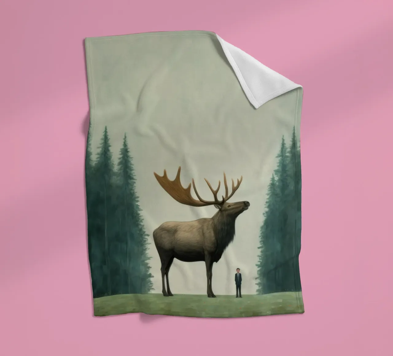 Alce mínimo 1 manta de franela de Minimal Animal Art