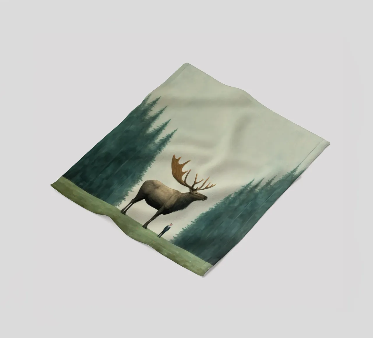 Alce mínimo 1 manta de franela de Minimal Animal Art