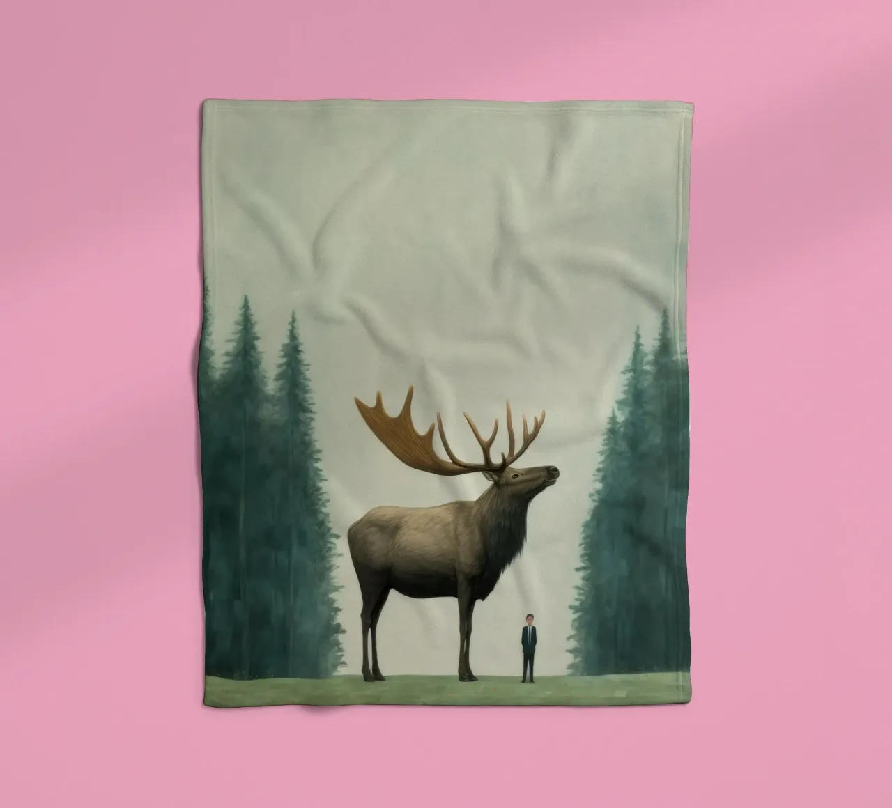 Alce mínimo 1 manta de franela de Minimal Animal Art