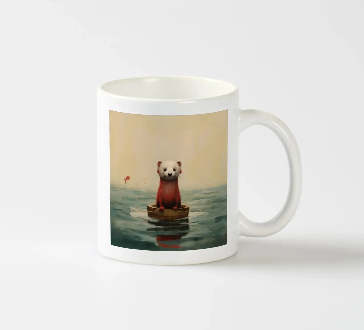 Furetto minimo 2 tazza in ceramica da Minimal Animal Art