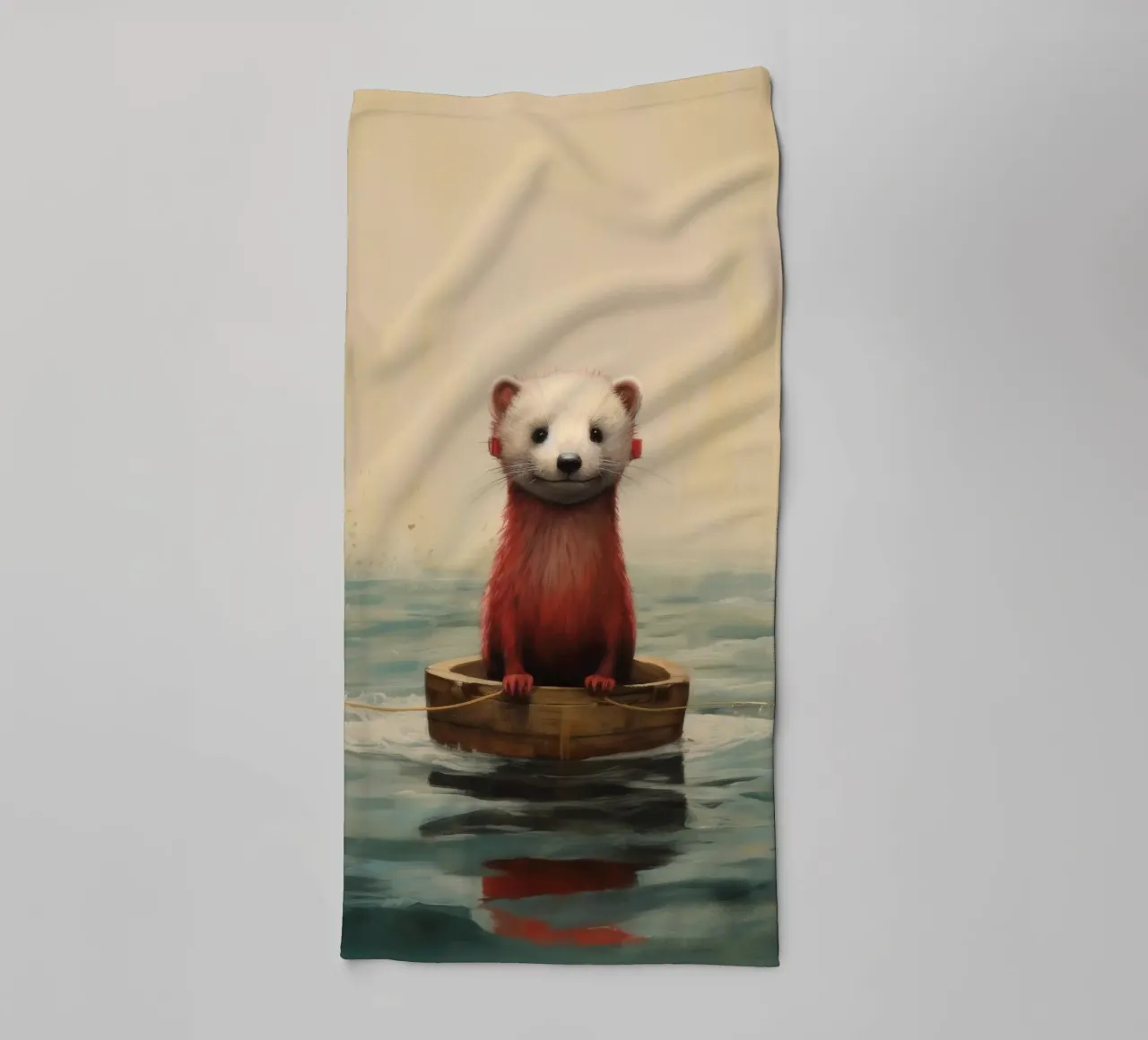 Furetto minimo 2 asciugamano da bagno da Minimal Animal Art
