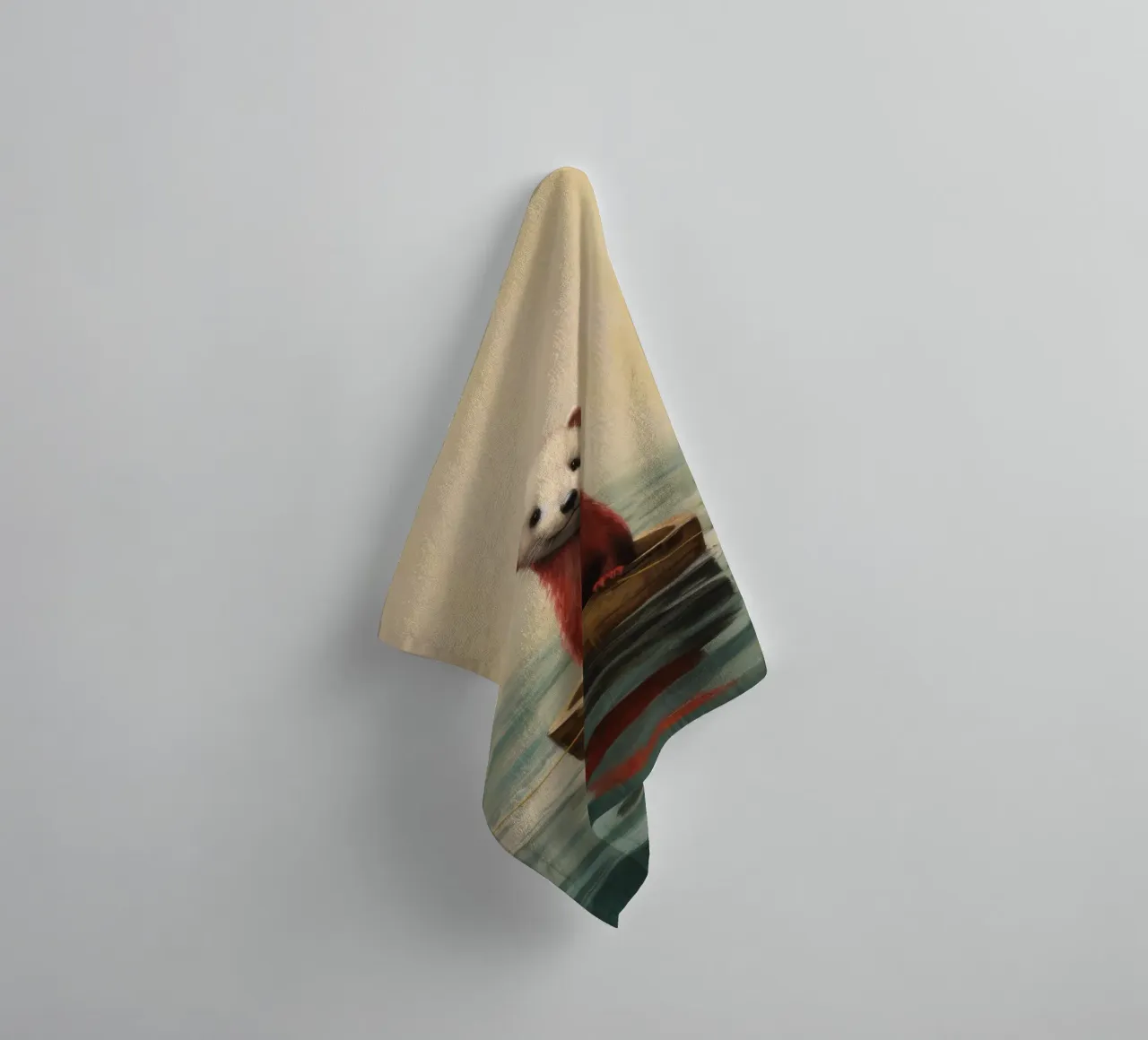 Furetto minimo 2 asciugamano da bagno da Minimal Animal Art