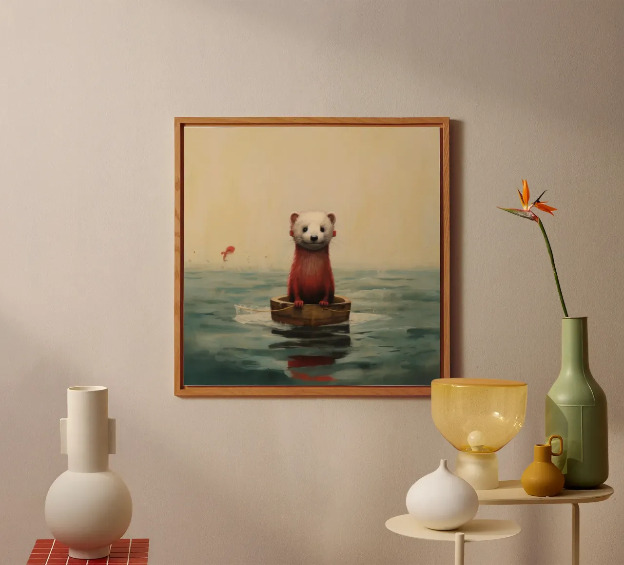 Furetto minimo 2 alluminio dibond da Minimal Animal Art