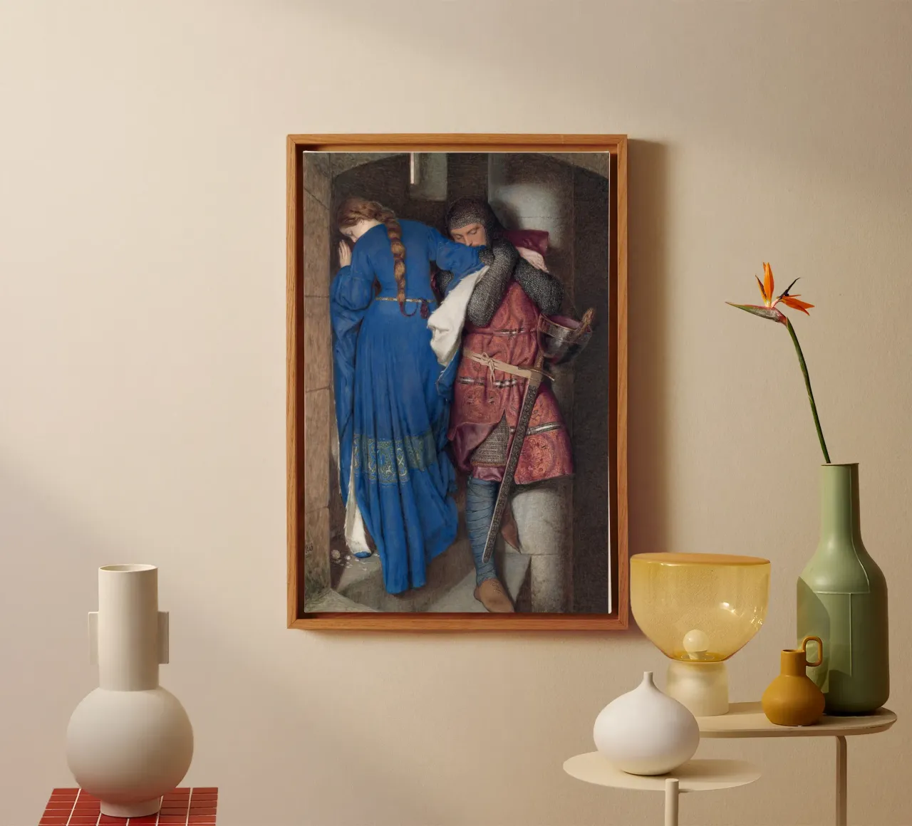 Hellelil e Hildebrand, l'incontro sulle scale della torretta tela con Cornice a cassetta da Timeless Artworks