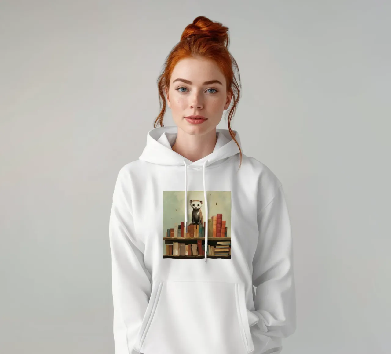 Hurón mínimo 3 sudadera con capucha de Minimal Animal Art