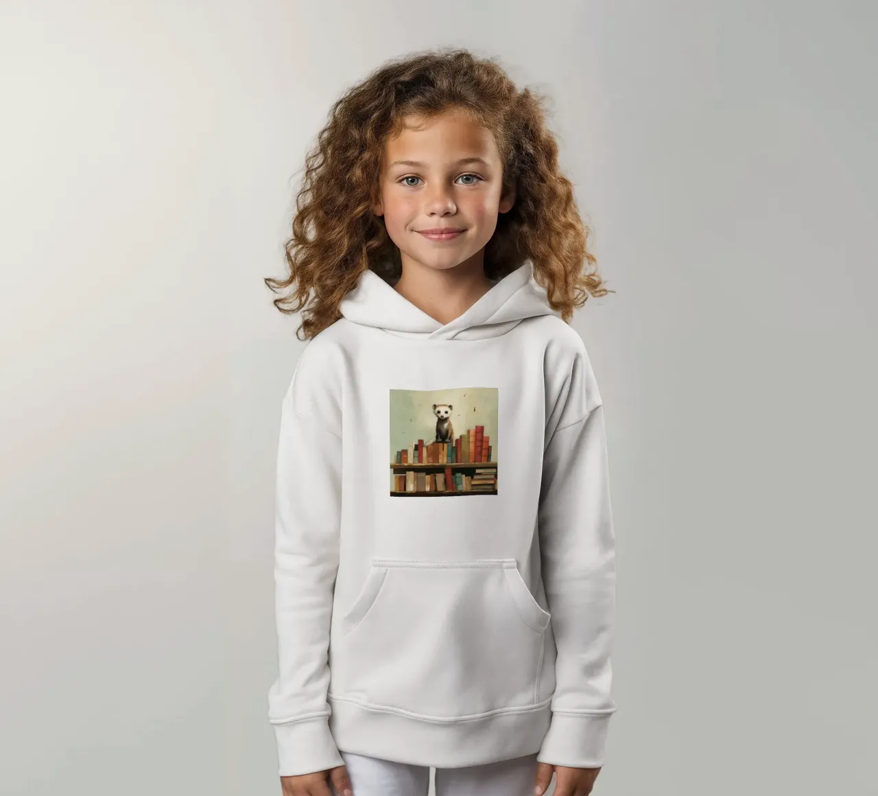 Furetto minimo 3 felpa bambino con cappuccio da Minimal Animal Art