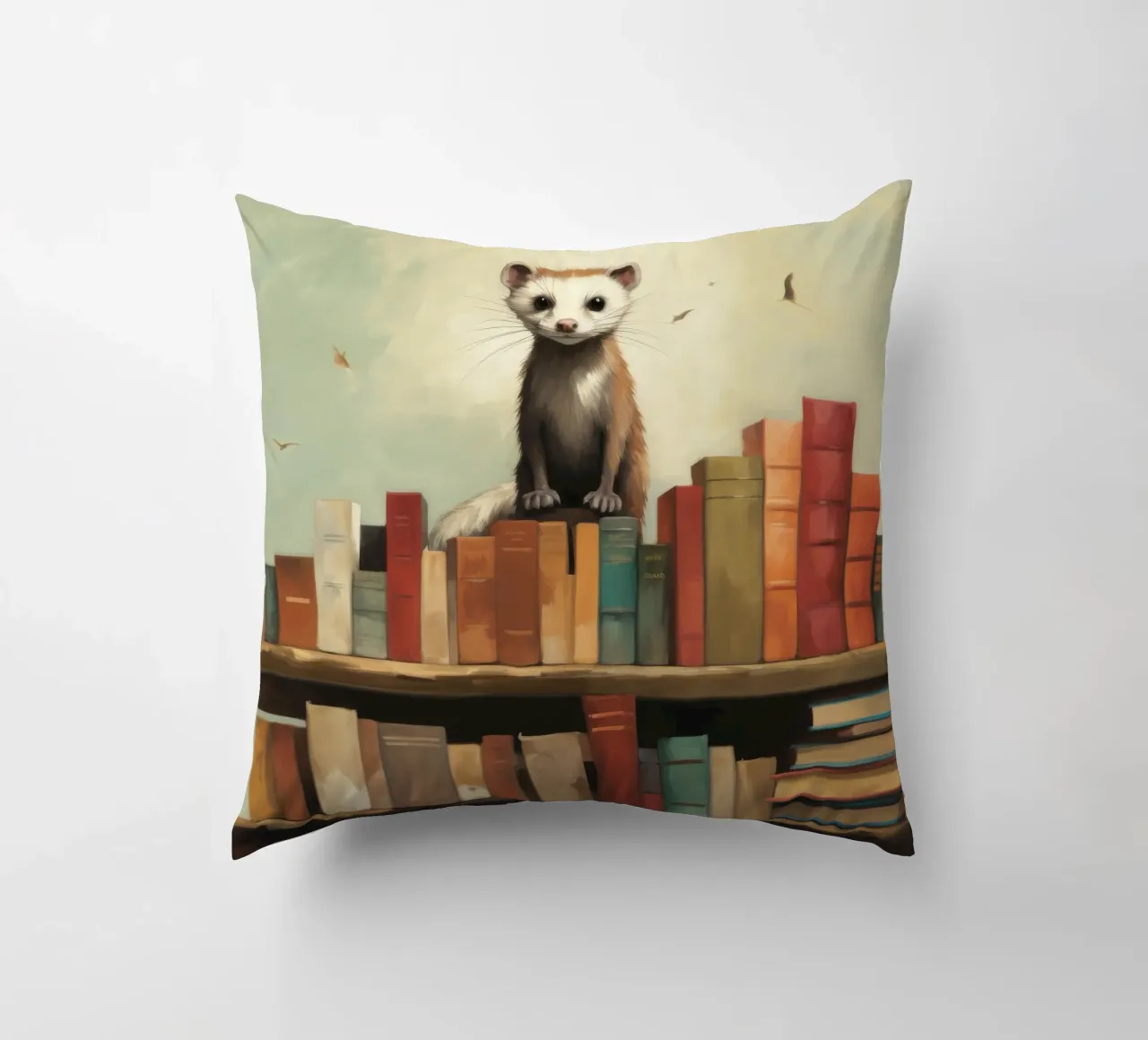 Furetto minimo 3 cuscino da Minimal Animal Art