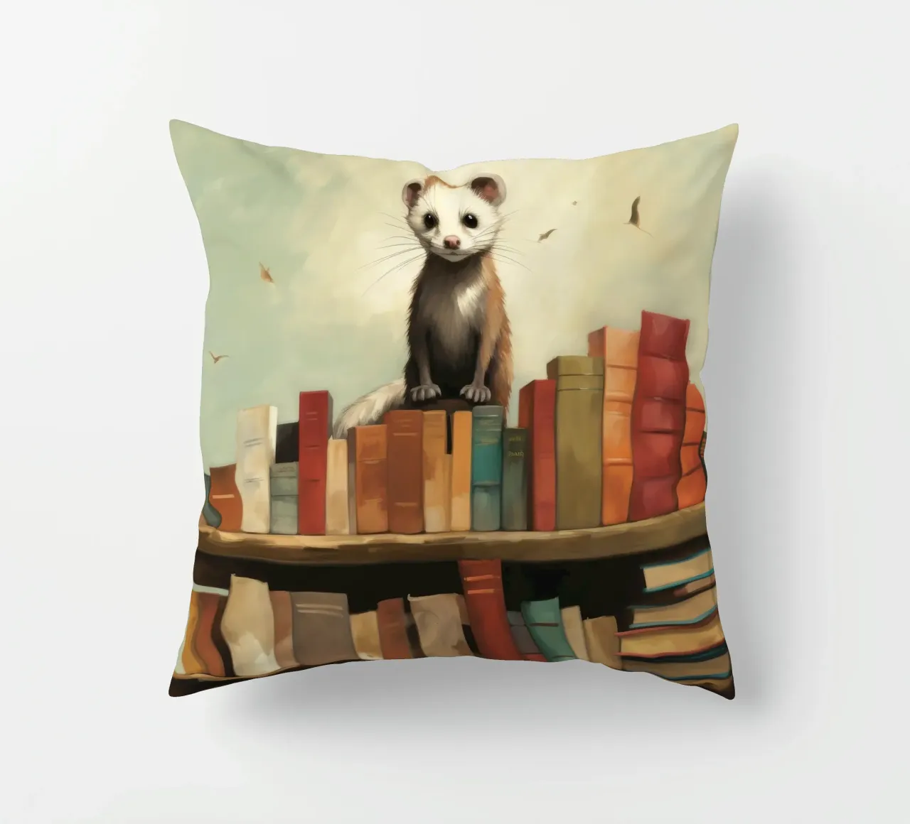 Furetto minimo 3 cuscino da Minimal Animal Art