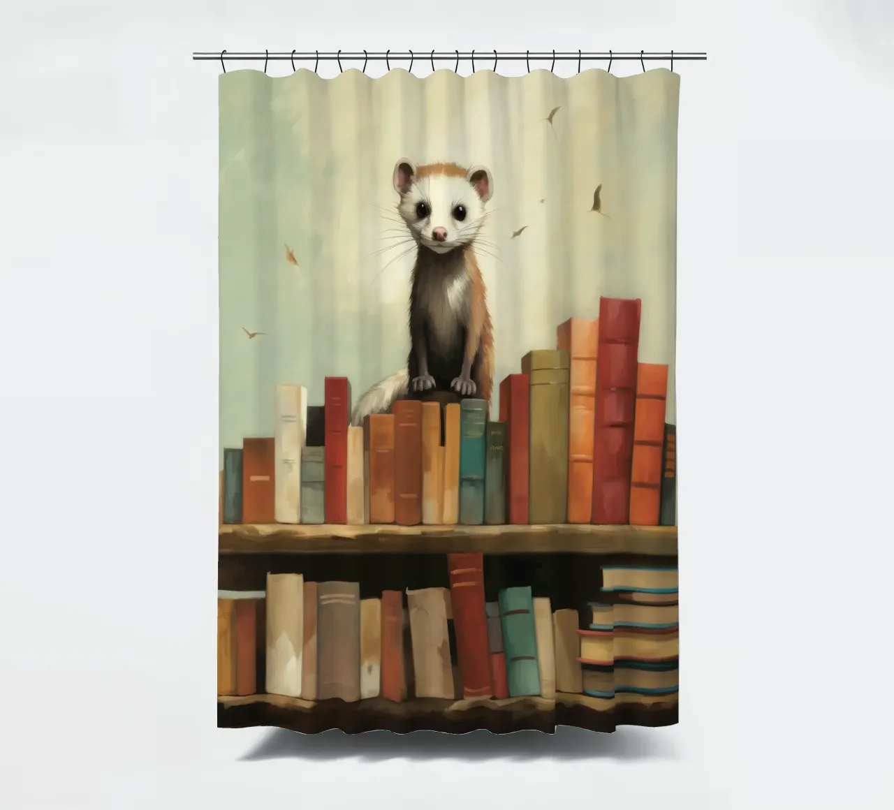 Furetto minimo 3 tenda da doccia da Minimal Animal Art