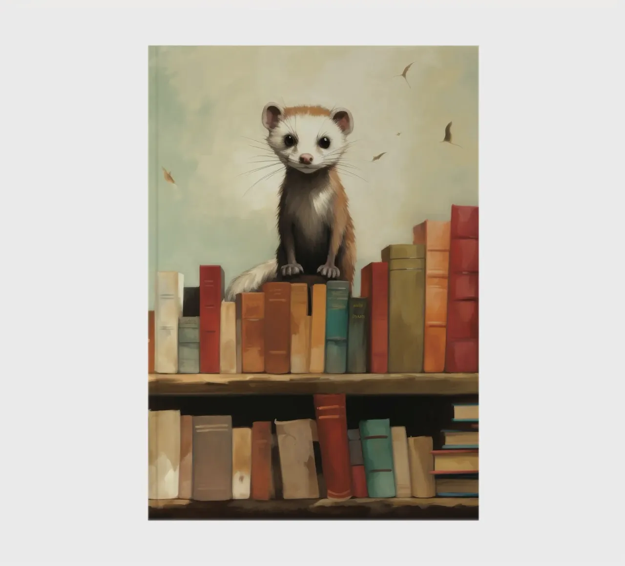 Minimal Ferret 3 notebook by Minimal Animal Art