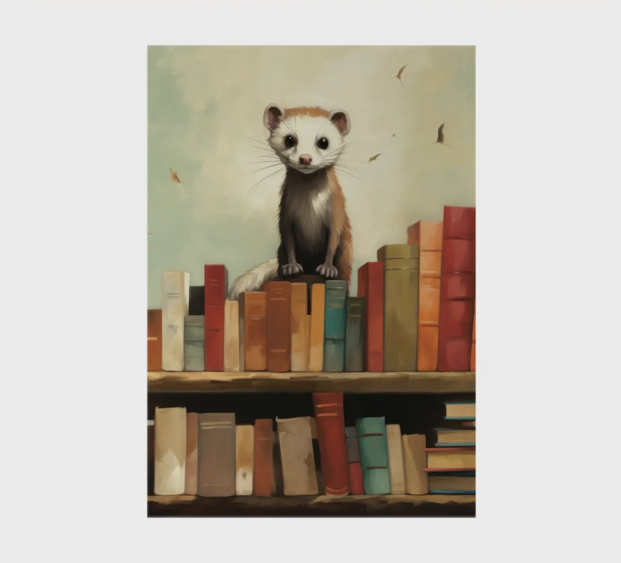 Minimal Ferret 3 notebook by Minimal Animal Art