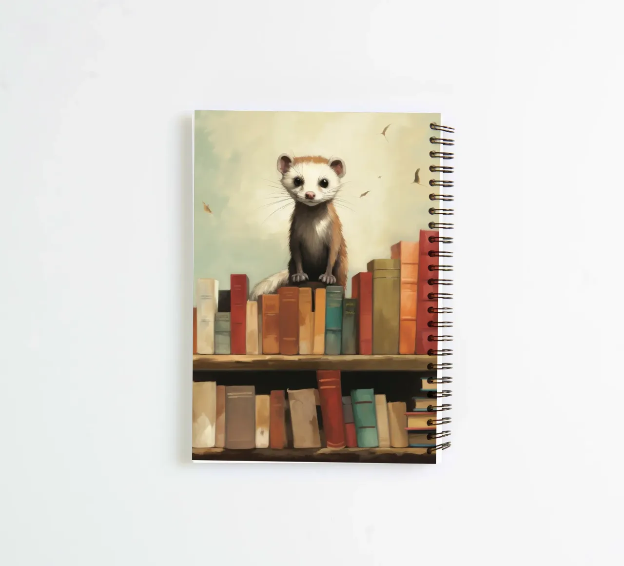 Minimal Ferret 3 spiral notebook by Minimal Animal Art