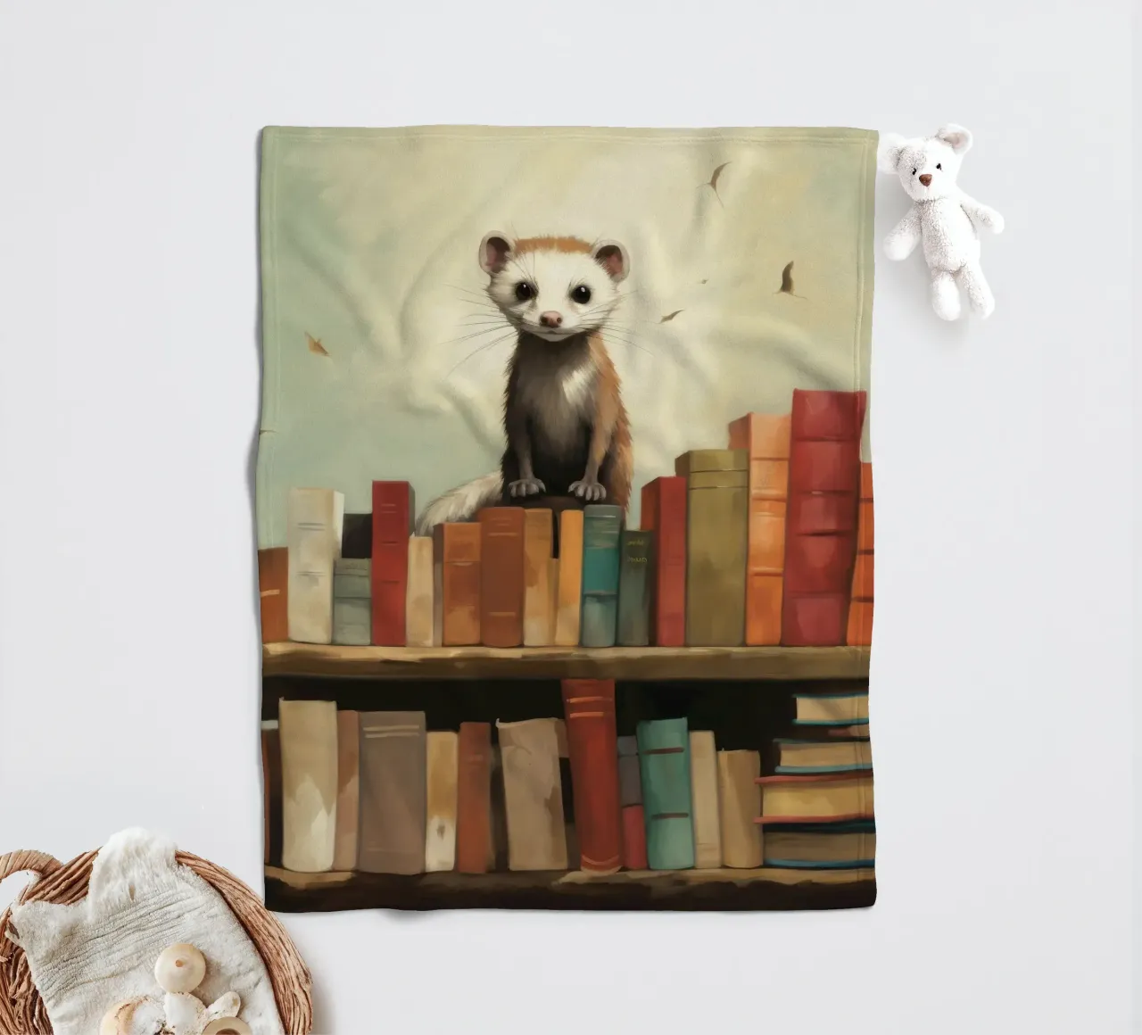 Furetto minimo 3 coperta in pile da Minimal Animal Art