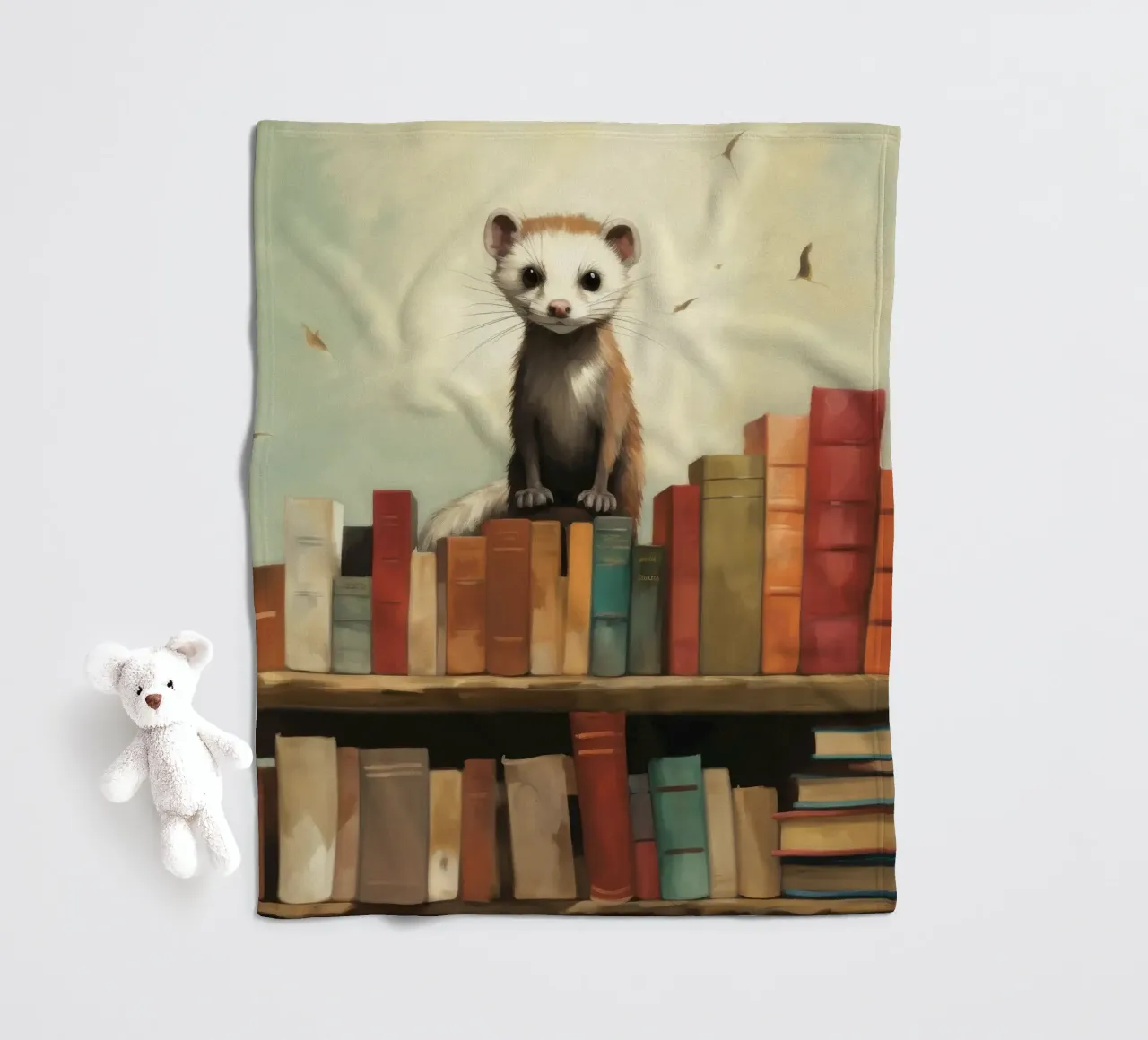 Furetto minimo 3 coperta in pile da Minimal Animal Art