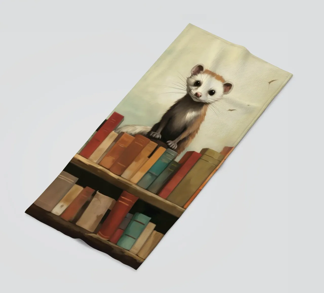 Furetto minimo 3 telo mare da Minimal Animal Art