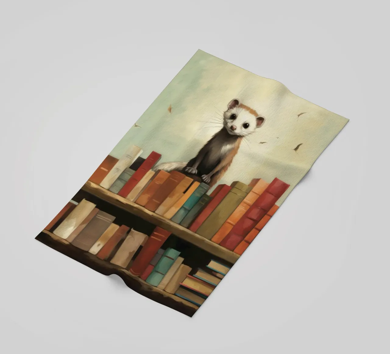 Furetto minimo 3 telo mare da Minimal Animal Art