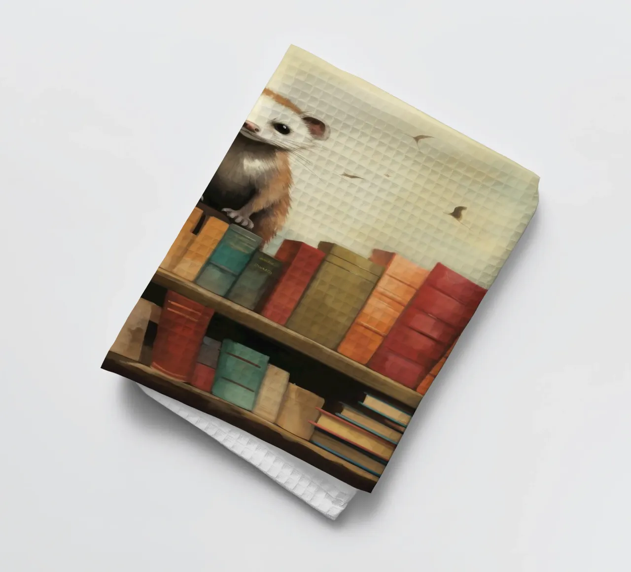 Furetto minimo 3 canovaccio da cucina da Minimal Animal Art