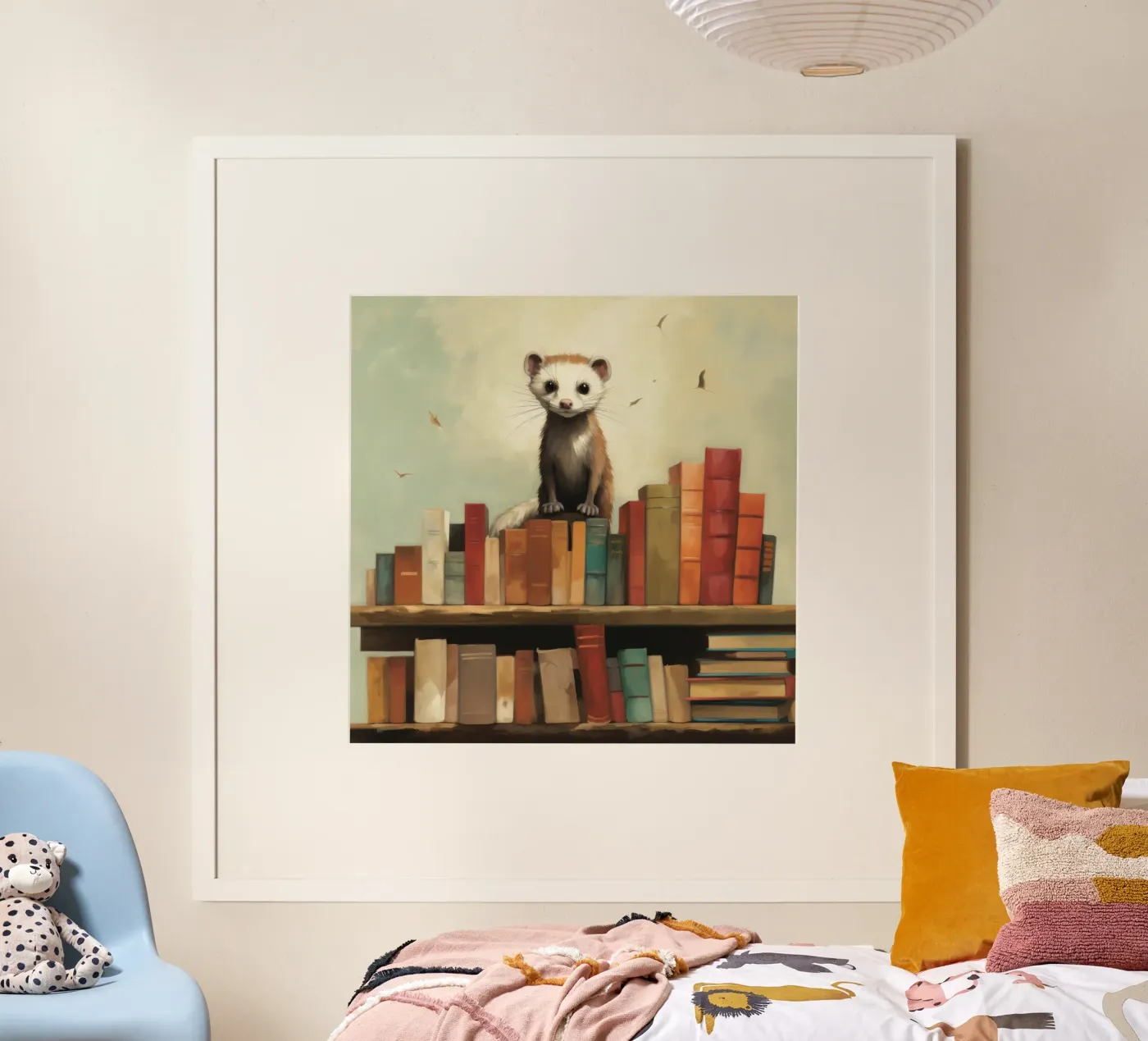 Minimal Ferret poster by Minimal Animal Art