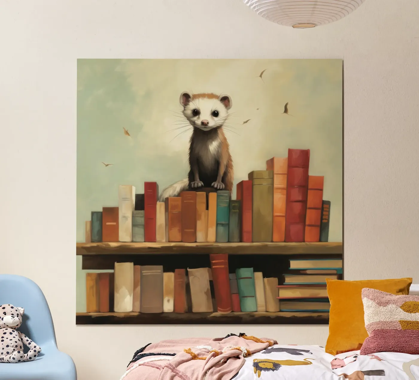 Minimal Ferret poster by Minimal Animal Art