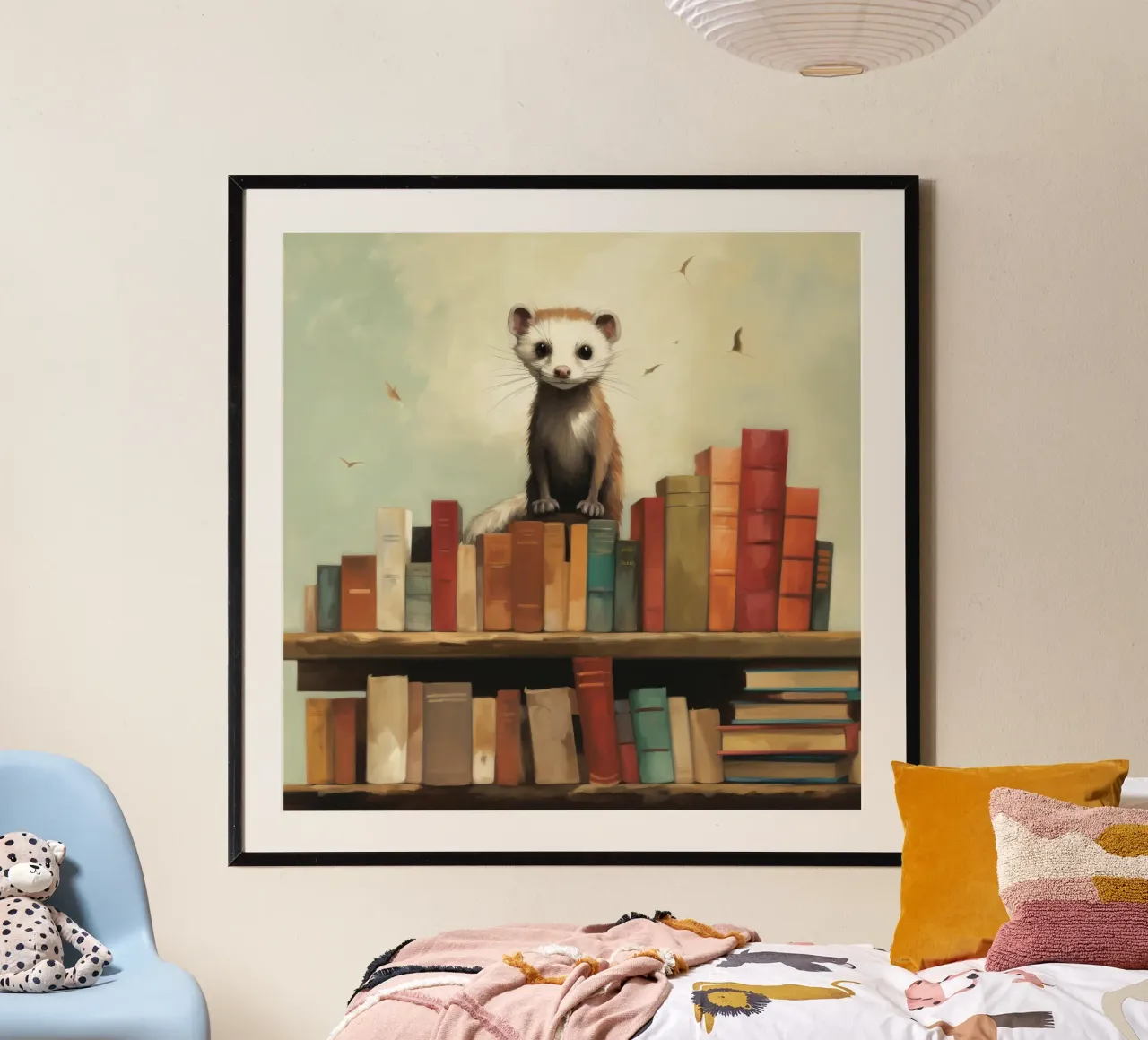 Furetto minimo 3 carta hahnemühle da Minimal Animal Art