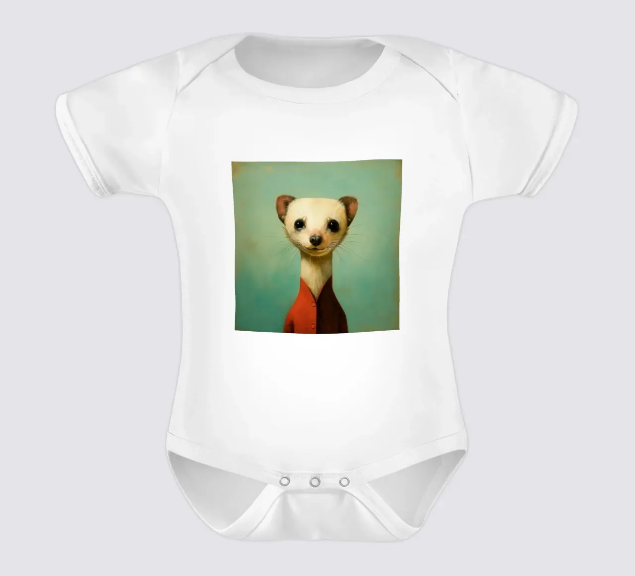 Minimal Ferret 1 body neonato maniche corte da Minimal Animal Art