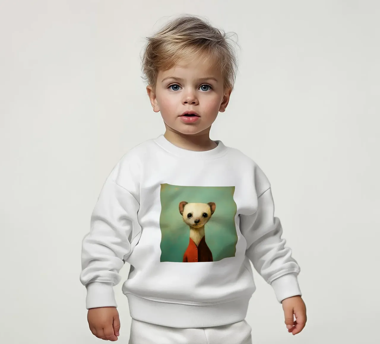 Minimal Ferret 1 felpa neonato da Minimal Animal Art
