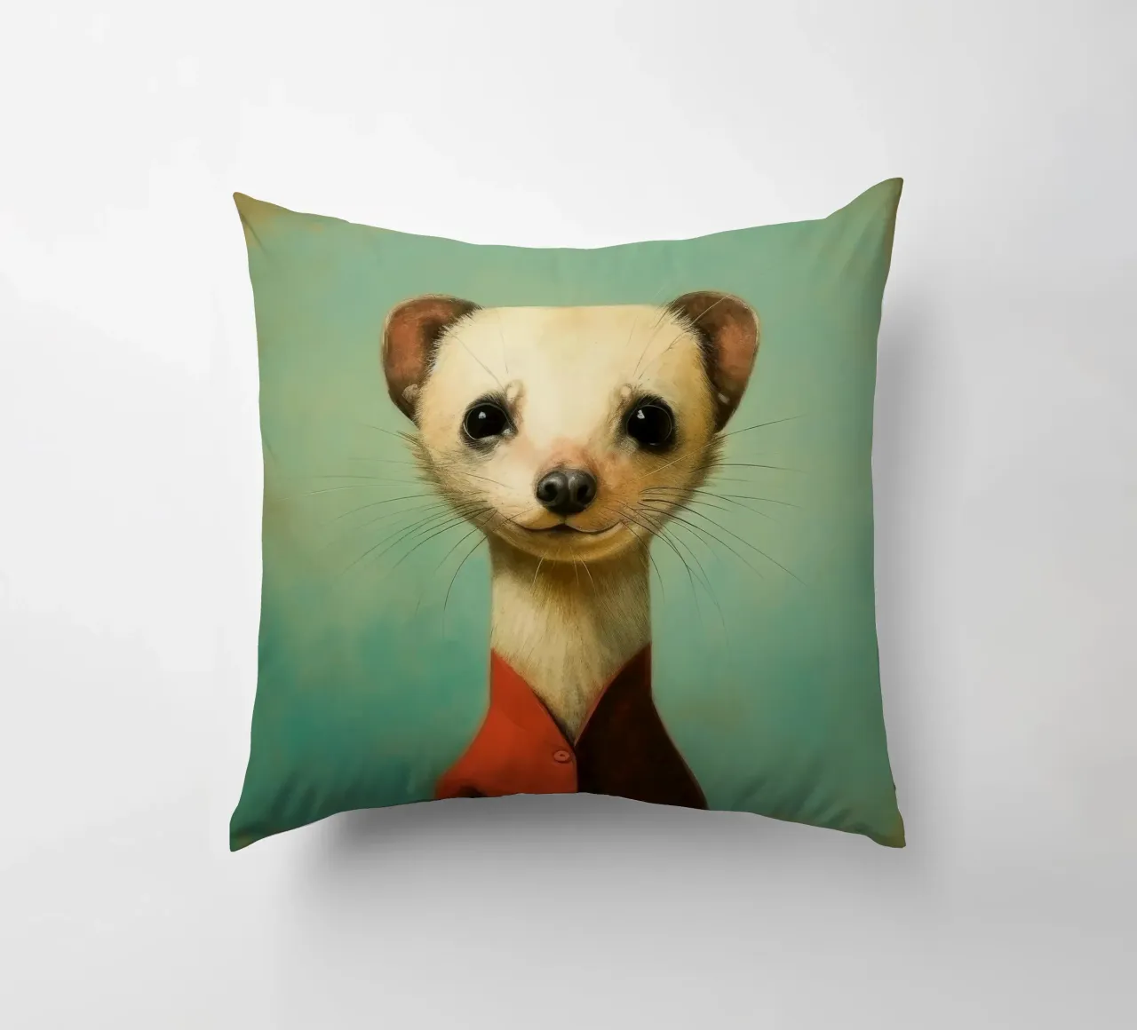 Minimal Ferret 1 cuscino da Minimal Animal Art