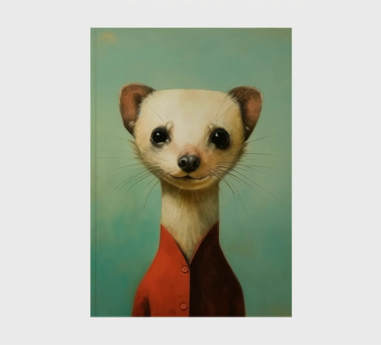 Minimal Ferret 1 notebook by Minimal Animal Art