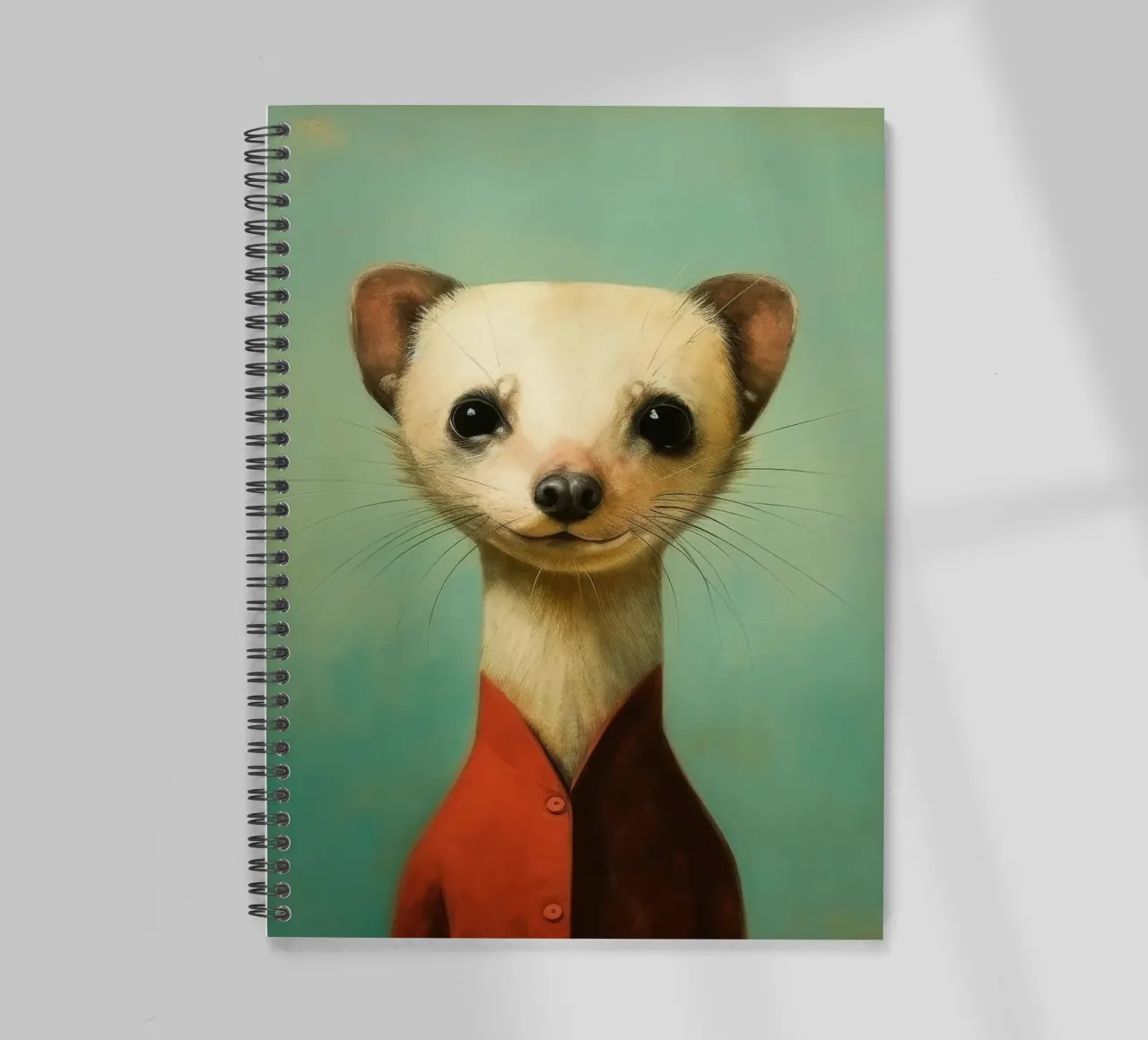 Minimal Ferret 1 spiral notebook by Minimal Animal Art