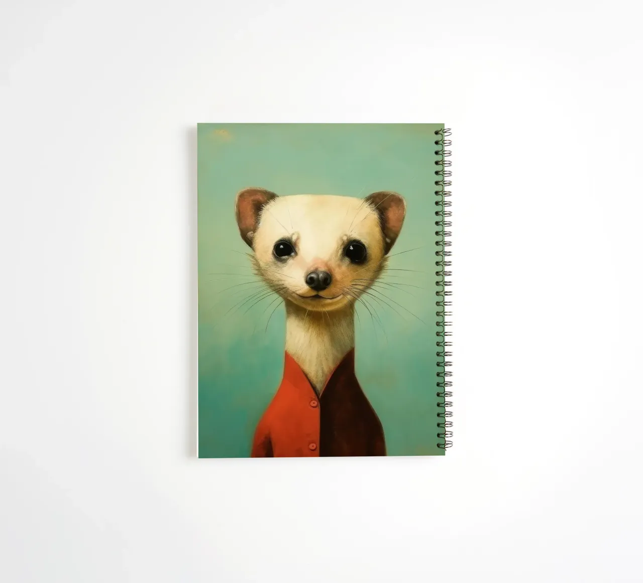 Minimal Ferret 1 spiral notebook by Minimal Animal Art