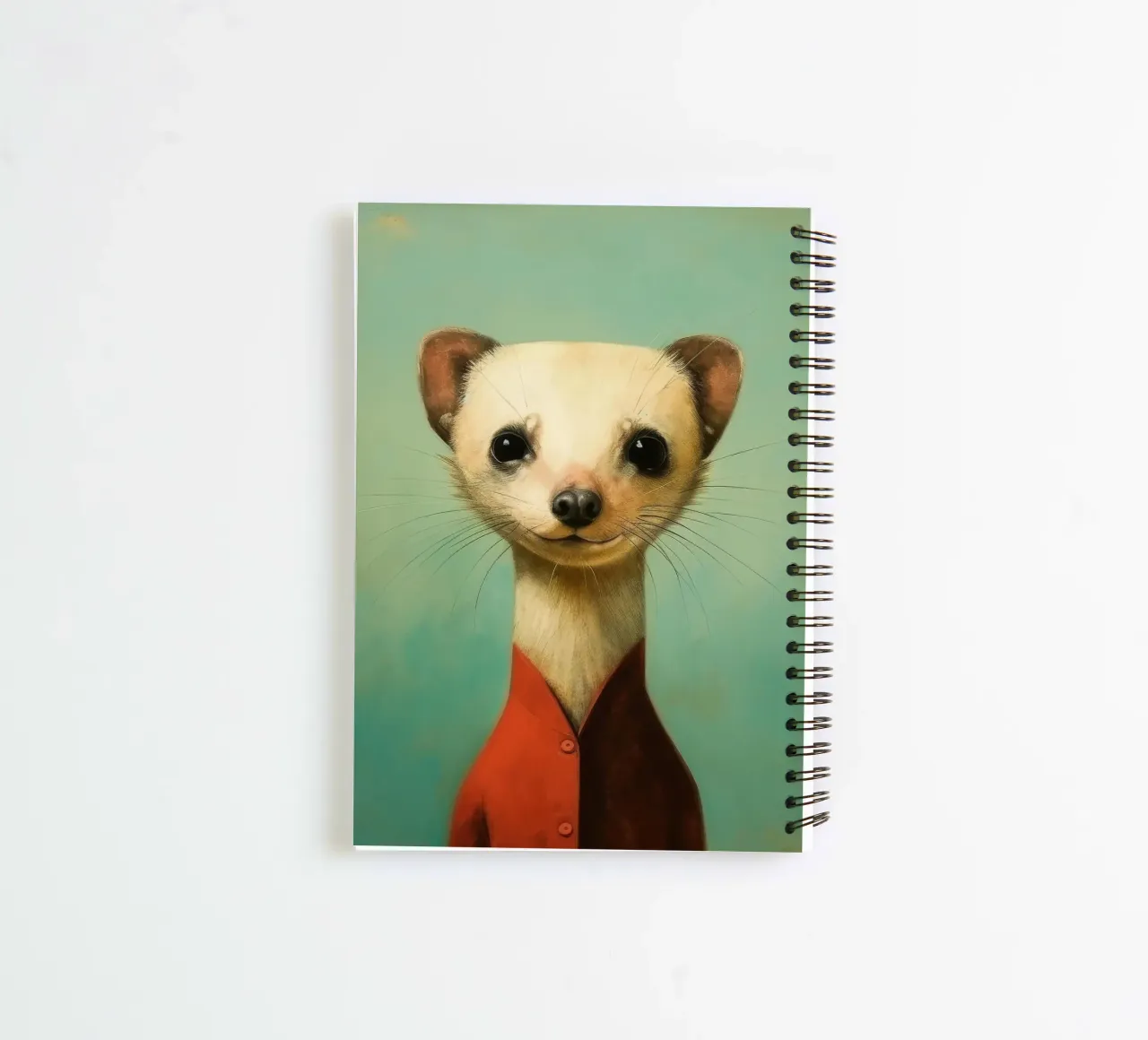 Minimal Ferret 1 spiral notebook by Minimal Animal Art