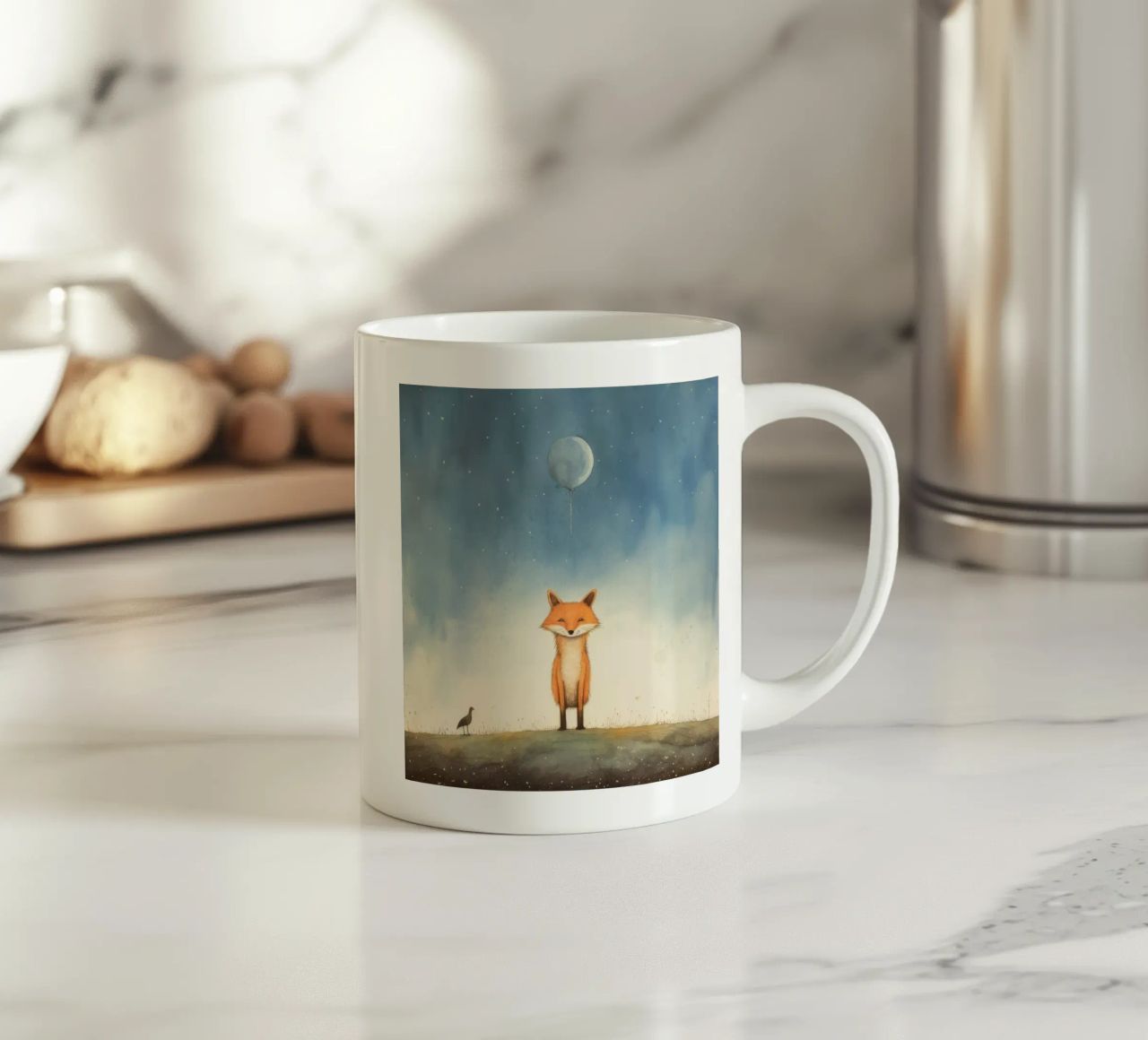 Volpe minima 2 tazza in ceramica da Minimal Animal Art