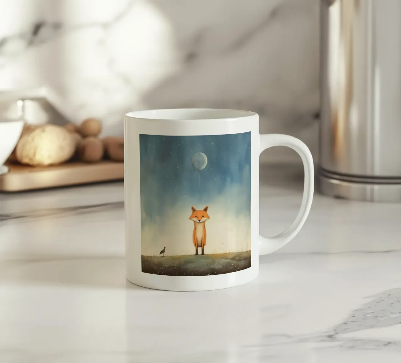 Minimale vos 2 keramische mok van Minimal Animal Art