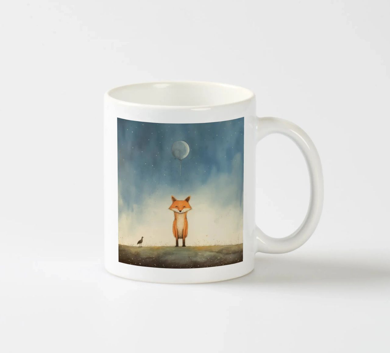 Volpe minima 2 tazza in ceramica da Minimal Animal Art