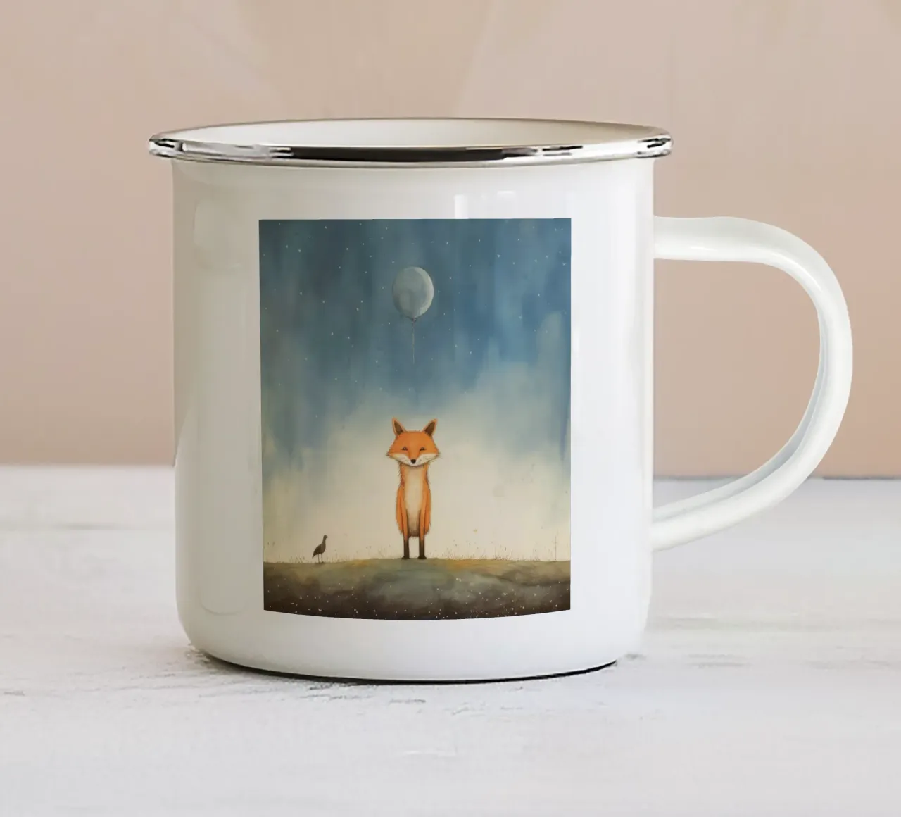 Minimal Fox 2 enamel mug by Minimal Animal Art