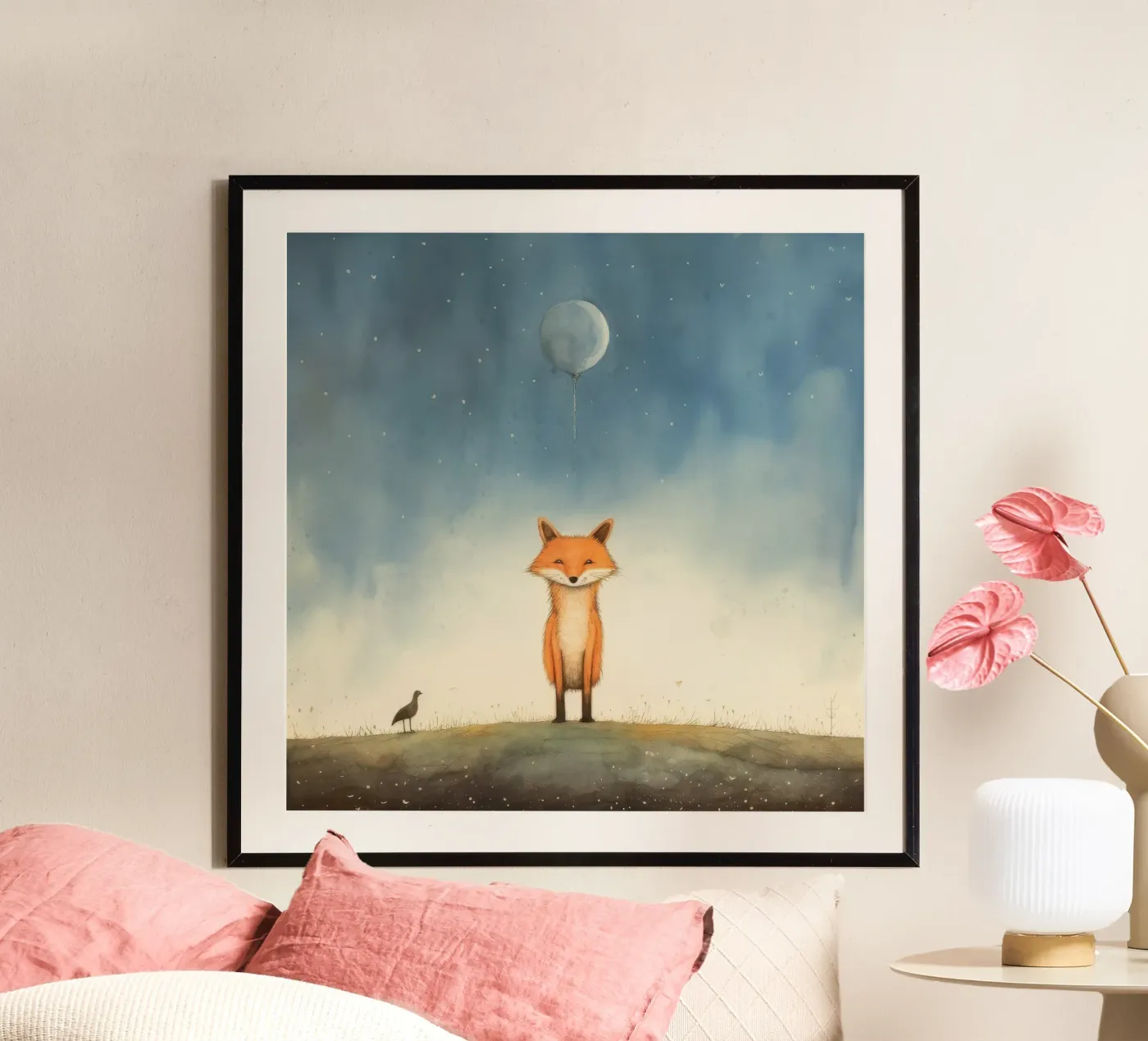 Minimal Fox poster by Minimal Animal Art