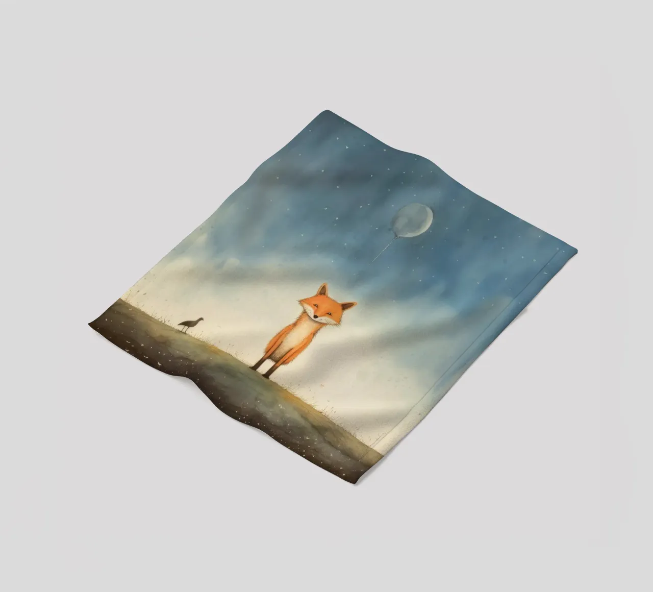 Volpe minima 2 coperta in pile da Minimal Animal Art