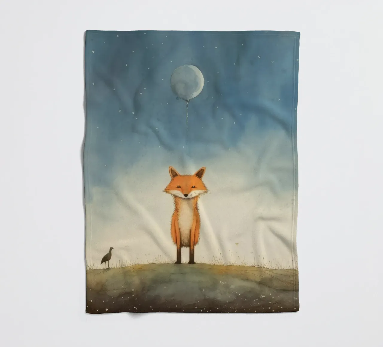 Volpe minima 2 coperta in pile da Minimal Animal Art