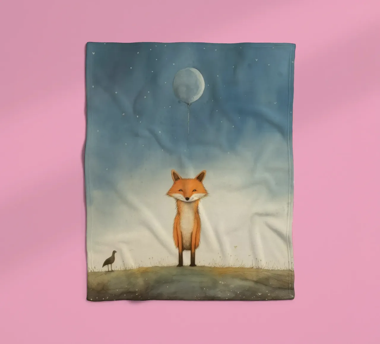 Volpe minima 2 coperta in pile da Minimal Animal Art