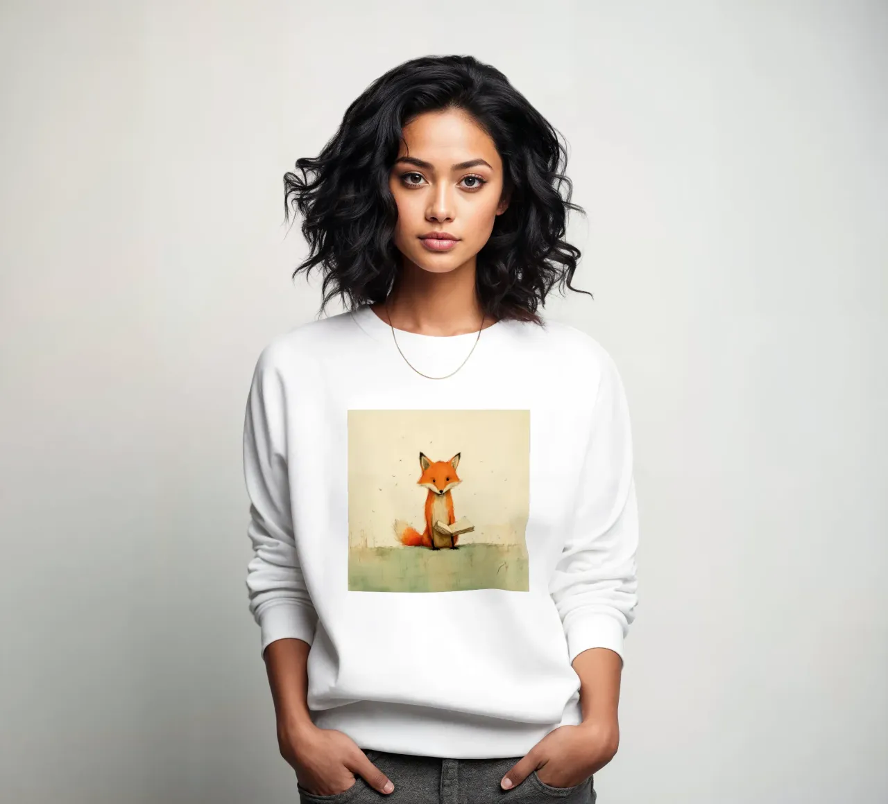 Minimal Fox 3 Sweatshirt von Minimal Animal Art